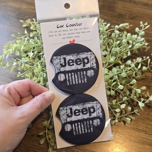 Jeep Black Car Coaster Set